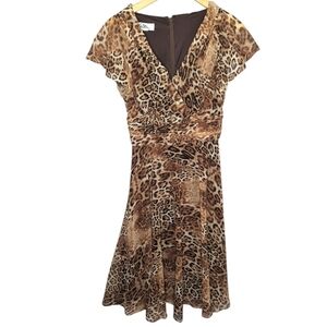 Y2K Mob Wife Patra Leopard Print Maxi dress size Small